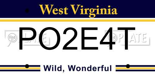 PO2E4T West Virginia License Plate