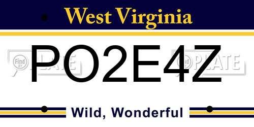 PO2E4Z West Virginia License Plate