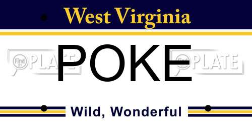 POKE West Virginia License Plate