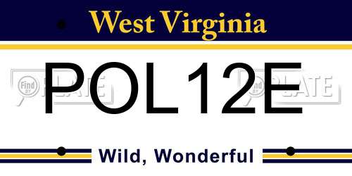 POL12E West Virginia License Plate