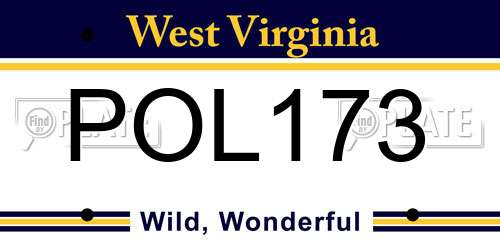 POL173 West Virginia License Plate