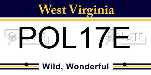 POL17E West Virginia License Plate