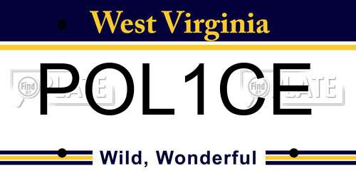 POL1CE West Virginia License Plate
