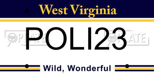 POLI23 West Virginia License Plate