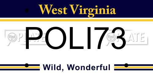 POLI73 West Virginia License Plate
