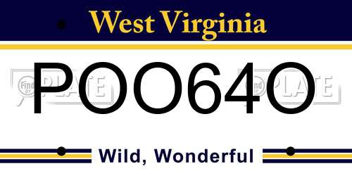 POO64O West Virginia License Plate