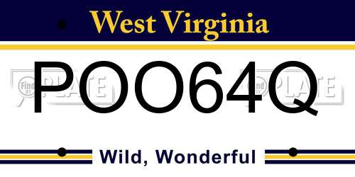 POO64Q West Virginia License Plate