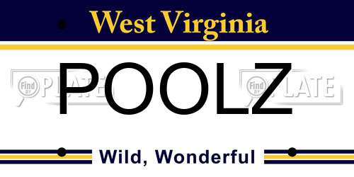 POOLZ West Virginia License Plate