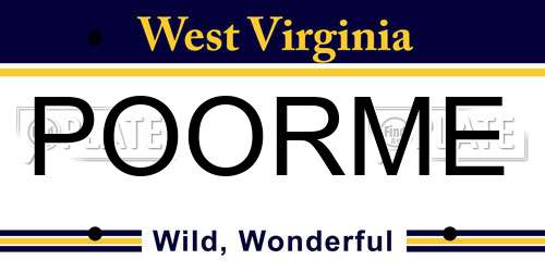 POORME West Virginia License Plate