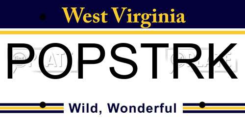 POPSTRK West Virginia License Plate