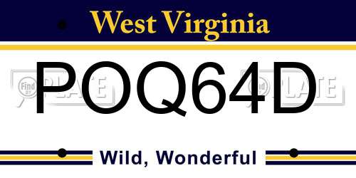 POQ64D West Virginia License Plate