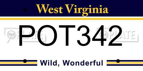 POT342 West Virginia License Plate