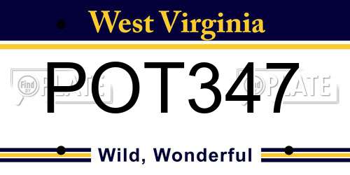 POT347 West Virginia License Plate
