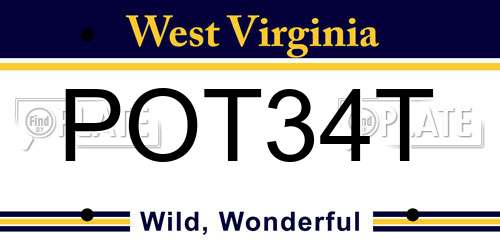 POT34T West Virginia License Plate