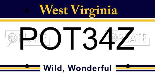 POT34Z West Virginia License Plate