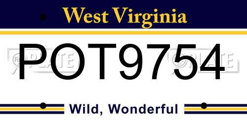 POT9754 West Virginia License Plate