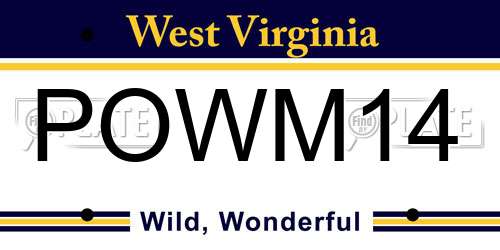 POWM14 West Virginia License Plate