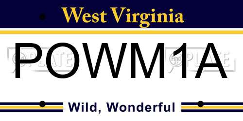 POWM1A West Virginia License Plate