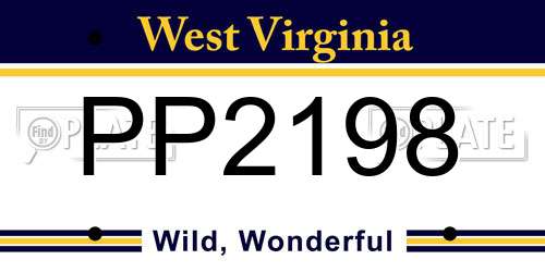 PP2198 West Virginia License Plate
