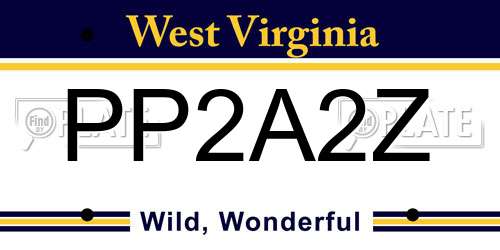 PP2A2Z West Virginia License Plate