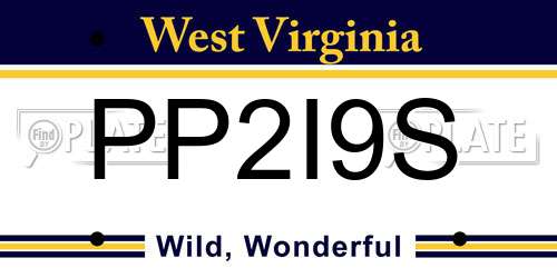 PP2I9S West Virginia License Plate