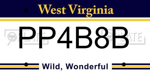 PP4B8B West Virginia License Plate