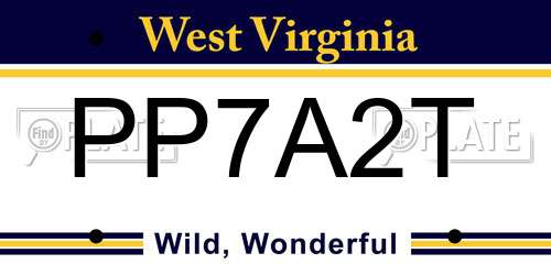 PP7A2T West Virginia License Plate