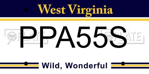 PPA55S West Virginia License Plate