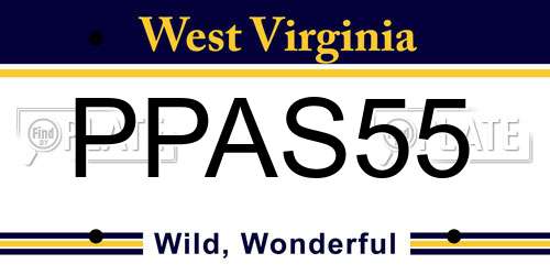PPAS55 West Virginia License Plate