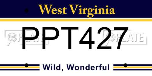 PPT427 West Virginia License Plate