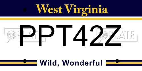 PPT42Z West Virginia License Plate