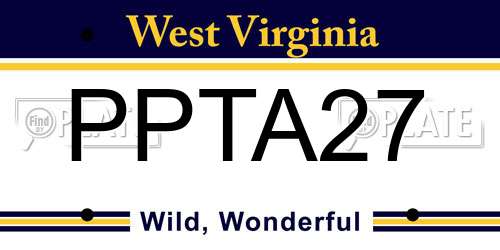 PPTA27 West Virginia License Plate