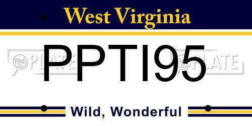 PPTI95 West Virginia License Plate