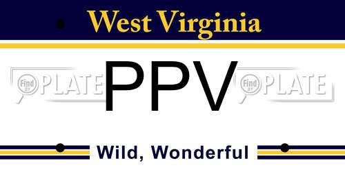 PPV West Virginia License Plate