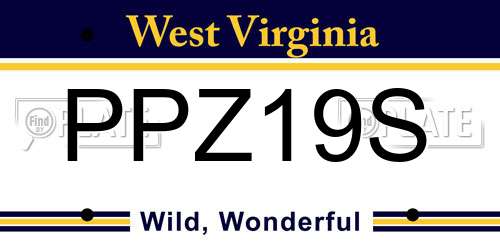 PPZ19S West Virginia License Plate