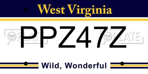 PPZ47Z West Virginia License Plate