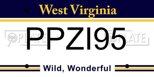 PPZI95 West Virginia License Plate