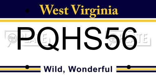 PQHS56 West Virginia License Plate