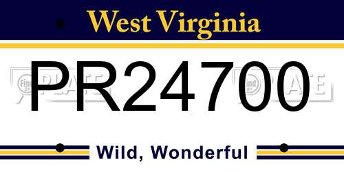 PR24700 West Virginia License Plate