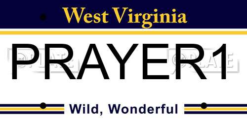 PRAYER1 West Virginia License Plate