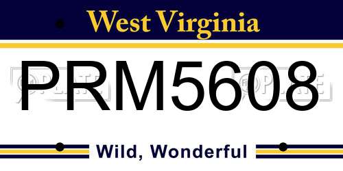 PRM5608 West Virginia License Plate