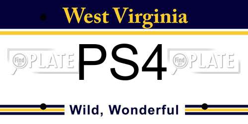 PS4 West Virginia License Plate