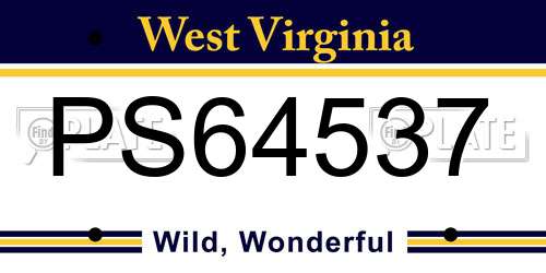 PS64537 West Virginia License Plate