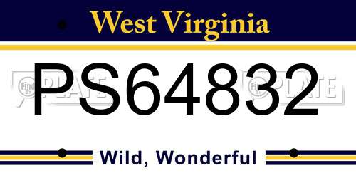 PS64832 West Virginia License Plate