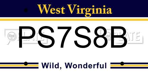 PS7S8B West Virginia License Plate