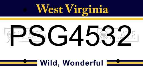 PSG4532 West Virginia License Plate
