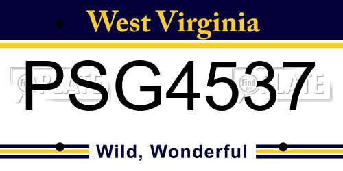 PSG4537 West Virginia License Plate