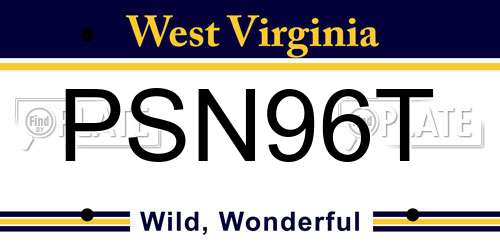 PSN96T West Virginia License Plate