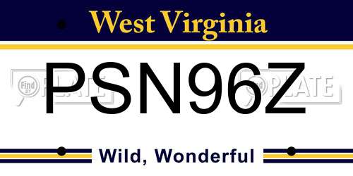 PSN96Z West Virginia License Plate