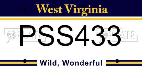 PSS433 West Virginia License Plate